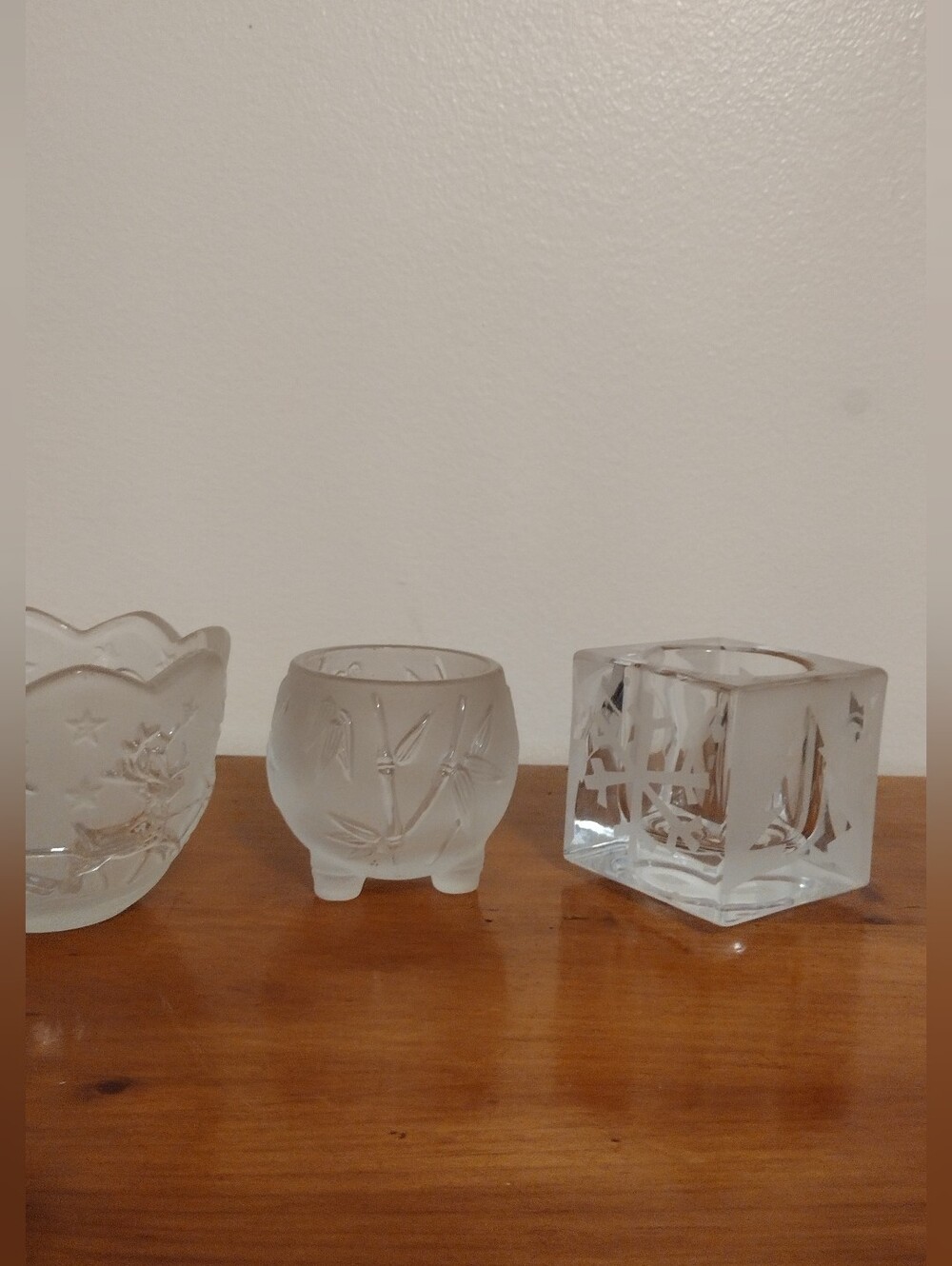 Assorted Heavy Frosted Glass Tea light Holder Bundle